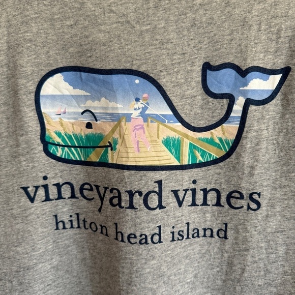 Vineyard Vines Hilton Head Gray Tee, Size M - Picture 4 of 5